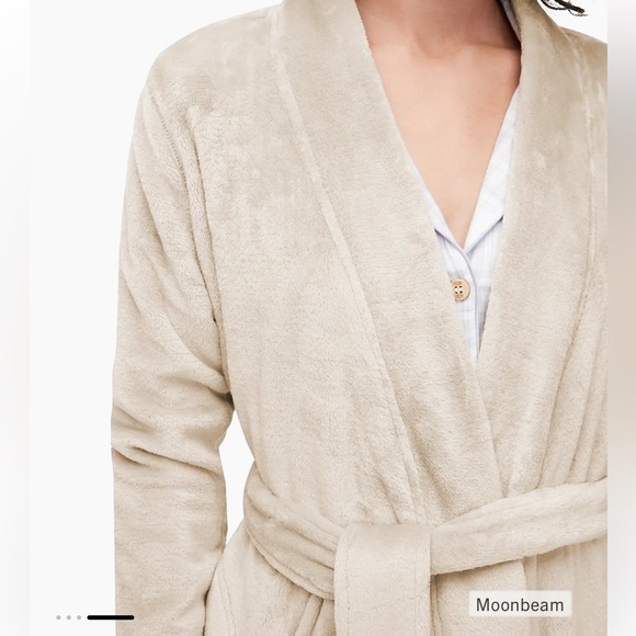 UGG Marlow Double Fleece Long Sleeve Cozy Robe Pockets Moonbeam Small EUC Warm - Picture 3 of 11